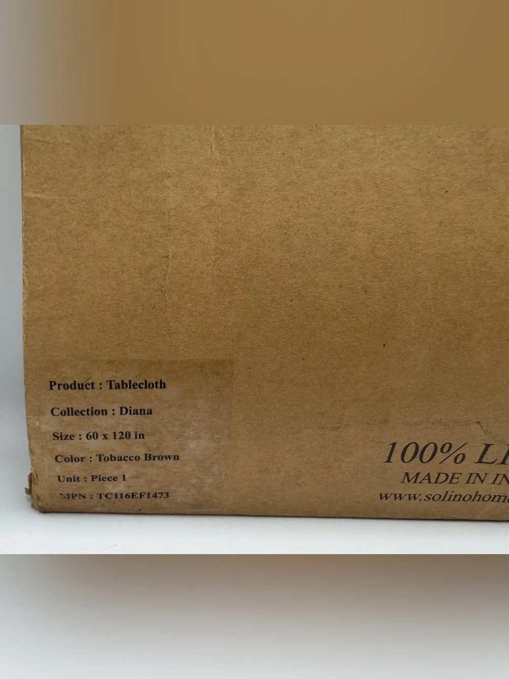 Solino Home Diana Medium Weight Tablecloth Tobacco Brown 60 x 120 in
